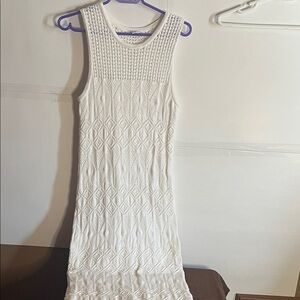 😄Z supply crocheted maxi dress lined off white medium